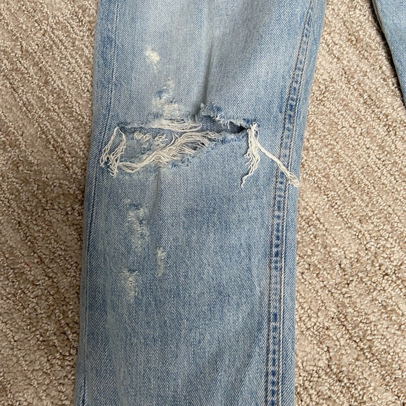 BNWT Agolde Jamie High Rise Waist Distressed Cotton Denim Jeans in Shakedown 24 - Picture 10 of 15